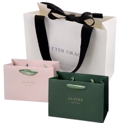 FRANKIE LUXURY LAMINATED PAPER RIBBON GIFT BAG