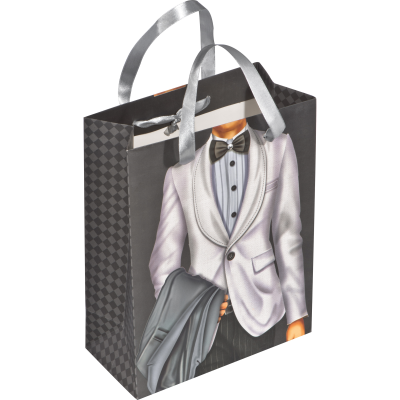 GIFT BAG MAN & WOMAN with a Crystal in Black 