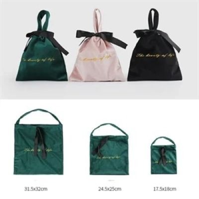 HIGH-GRADE VELVET DRAWSTRING POCKET THORN PORTABLE STORAGE BAG