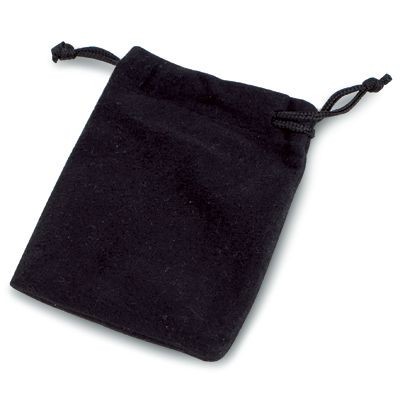 VELVET DRAWSTRING PRESENTATION POUCH in Black