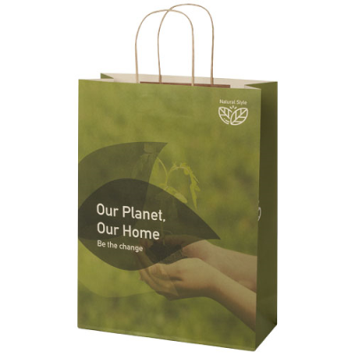 AGRICULTURAL WASTE 150 G & M2 PAPER BAG with Twisted Handles - 31 x 12 x 41 Cm