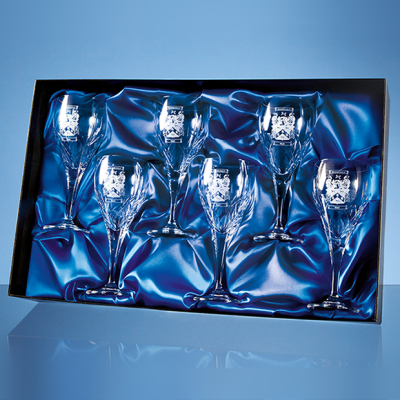 UNIVERSAL 6 WINE GLASS SATIN LINED PRESENTATION BOX*