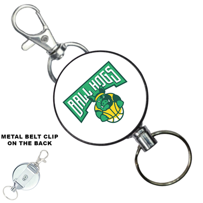 OUTDOOR HEAVY DUTY ROUND METAL BADGE REEL with Belt Clip