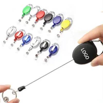 OVAL CARABINER RETRACTABLE BADGE REEL W & BELT CLIP