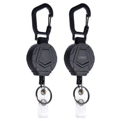 RETRACTABLE KEYRING CHAIN HEAVY DUTY CARABINER BADGE HOLDER