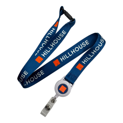 RPET DYE SUBLIMATION LANYARD with Security Ski Pass Holder Pull Reel