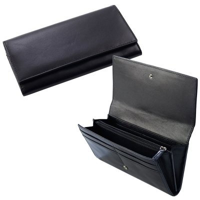 BLACK SANDRINGHAM NAPPA LEATHER LUXURY PURSE in Black