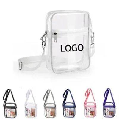 CLEAR TRANSPARENT PVC FASHION CROSSBODY PURSE