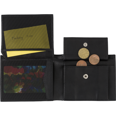 LEATHER RFID CREDIT CARD WALLET in Black