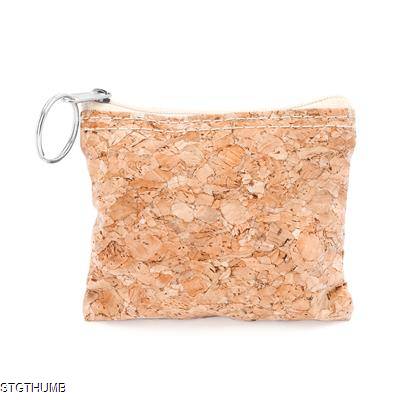 LIMOSA NATURAL CORK PURSE with Silver Ring in Zip Puller