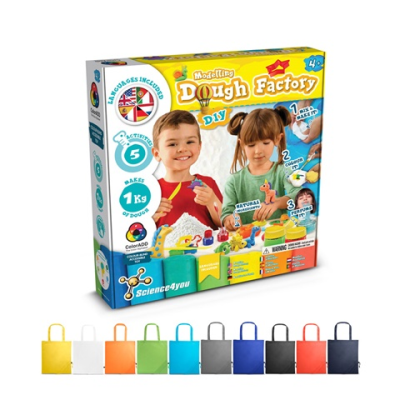 MODELING DOUGH FACTORY KIT II EDUCATIONAL GAME SUPPLIED with a 190T Folding Gift Bag