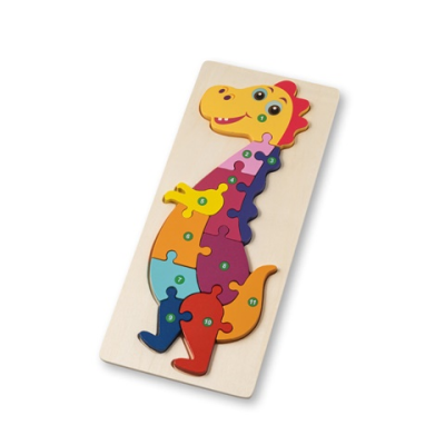 DIPLODOCO DINOSAUR-SHAPED PUZZLE in Pine Plywood in Light Natural