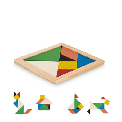 TANGRAM PUZZLE in Wood in Brown