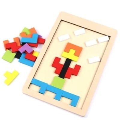 WOOD RUSSIAN BLOCKS PUZZLE - PROMOTIONAL CORPORATE GIFT