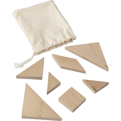 WOOD TANGRAM PUZZLE in Brown