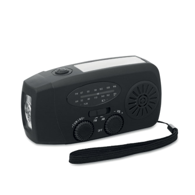 PORTABLE RADIO with LED Torch in Black