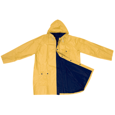 BICOLOUR XL PVC REVERSIBLE RAIN COAT in Blue & Yellow