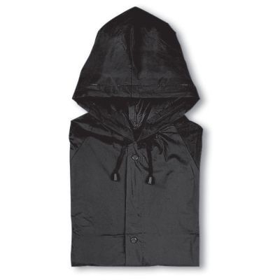 PVC RAINCOAT with Hood in Black
