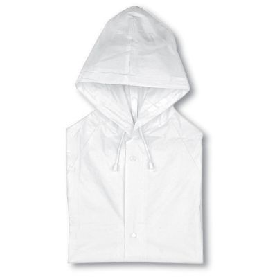 PVC RAINCOAT with Hood in White