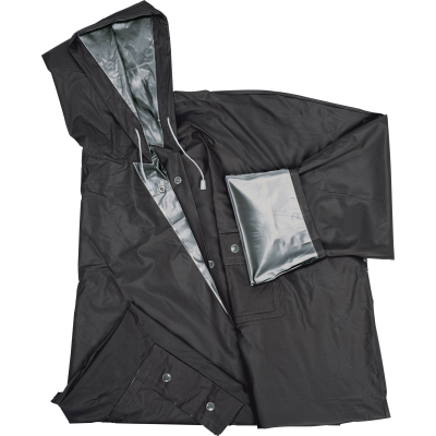 TURN-OVER RAIN COAT NANTERRE in Black & Silver 