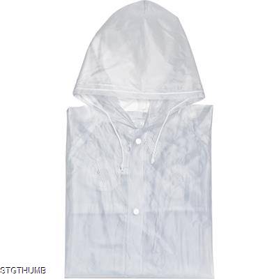 XL PVC RAIN COAT in Clear Transparent