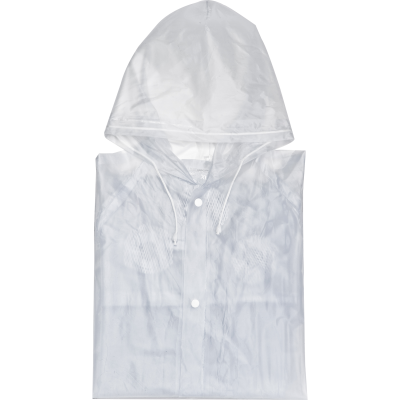 XL PVC RAIN COAT in Clear Transparent