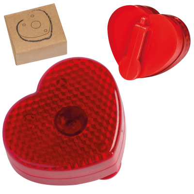 HEART SHAPE FLASHING REFLECTOR LIGHT in Red