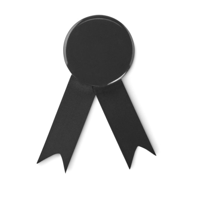 RIBBON STYLE BADGE PIN in Black