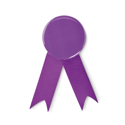 RIBBON STYLE BADGE PIN in Purple
