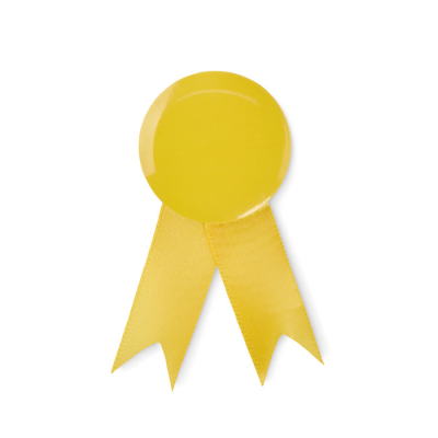 RIBBON STYLE BADGE PIN in Yellow