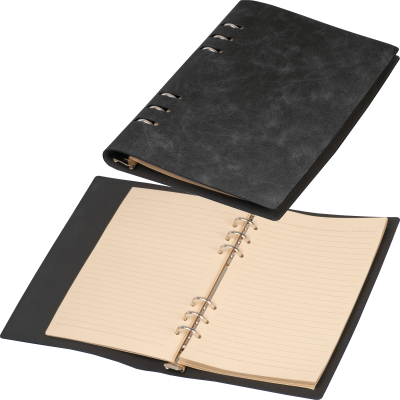 A5 RING BINDER with PU Cover in Black  - PROMOTIONAL CORPORATE GIFT