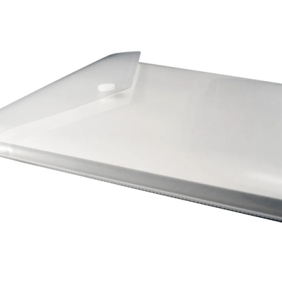 ECO-ECO A5 95% RECYCLED CLEAR TRANSPARENT PORTRAIT PRESS STUD WALLET (UK STOCK)