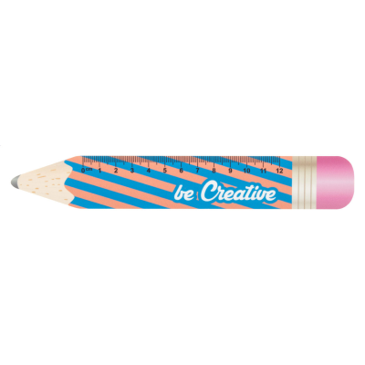 12 CM RULER, PENCIL in White