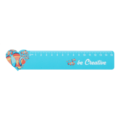15 CM RULER, HEART in White