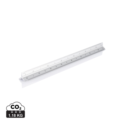 ALUMINIUM METAL TRIANGULAR RULER - 30CM in Silver