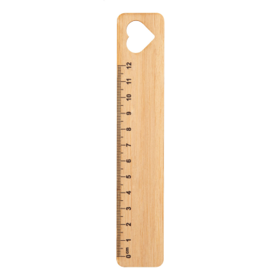 BAMBOO RULER, HEART in Natural