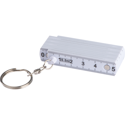KEYRING with 0,5M Ruler in White 