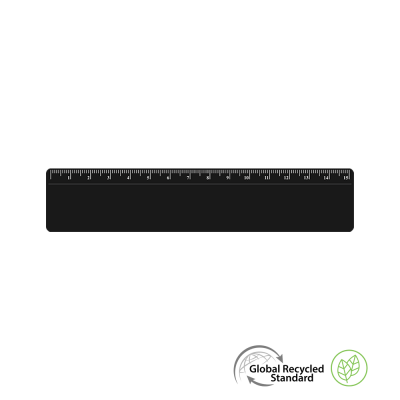 RULER 15CM GRS RECYCLED - BLACK