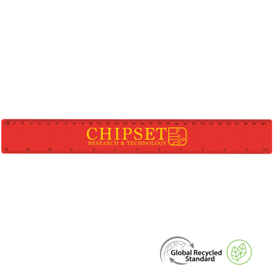 RULER 30CM GRS RECYCLED - RED