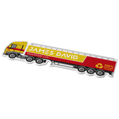 TAIT 15 CM LORRY-SHAPED RECYCLED PLASTIC RULER in White