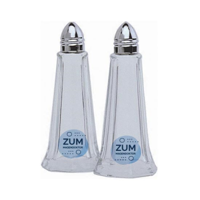 GLASS LIGHTHOUSE SALT SHAKER (SILVER TOP) (11,5CM)