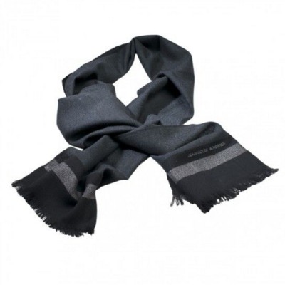 JEAN LOUIS SCHERRER CHEVRON WOOL SCARF in Black & Grey