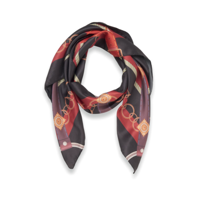 SHAWL RECYCLED SATIN POLYESTER in Black