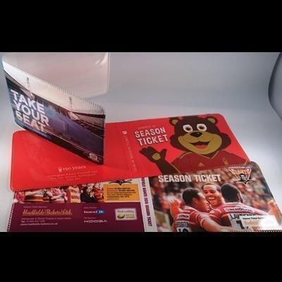FULL COLOUR DIGITAL PRINTED PVC SEASON TICKET BOOKLET HOLDER