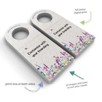 PLANTABLE SEEDS PAPER BOTTLE NECK TAGS
