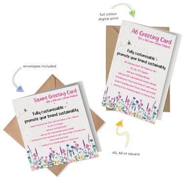 PLANTABLE SEEDS PAPER GREETING CARD A6, A5 AND SQUARE