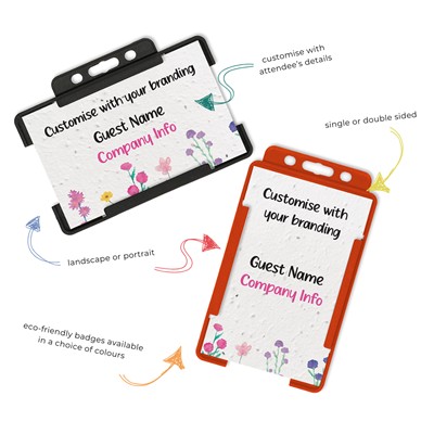 PLANTABLE SEEDS PAPER ID TAG CONFERENCE DELEGATE NAME MINI with Biobadge
