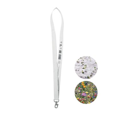 SEEDS PAPER LANYARD W & HOOK in White