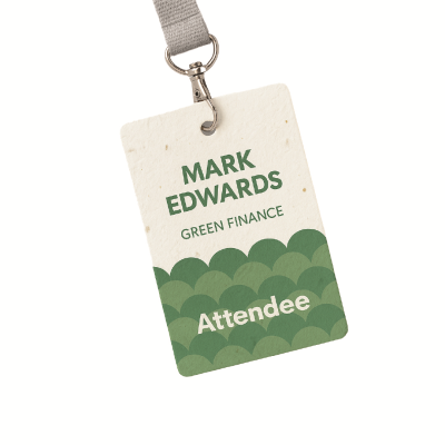 SEEDS PAPER DELEGATE BADGE - PROMOTIONAL CORPORATE GIFT