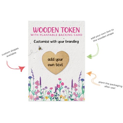 WOOD TOKEN ON PLANTABLE BACKING CARD